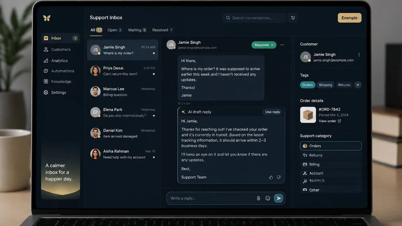 Chirpy in use: customer service ai